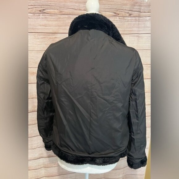 Reversible black faux fur coat size S/M - Picture 7 of 7